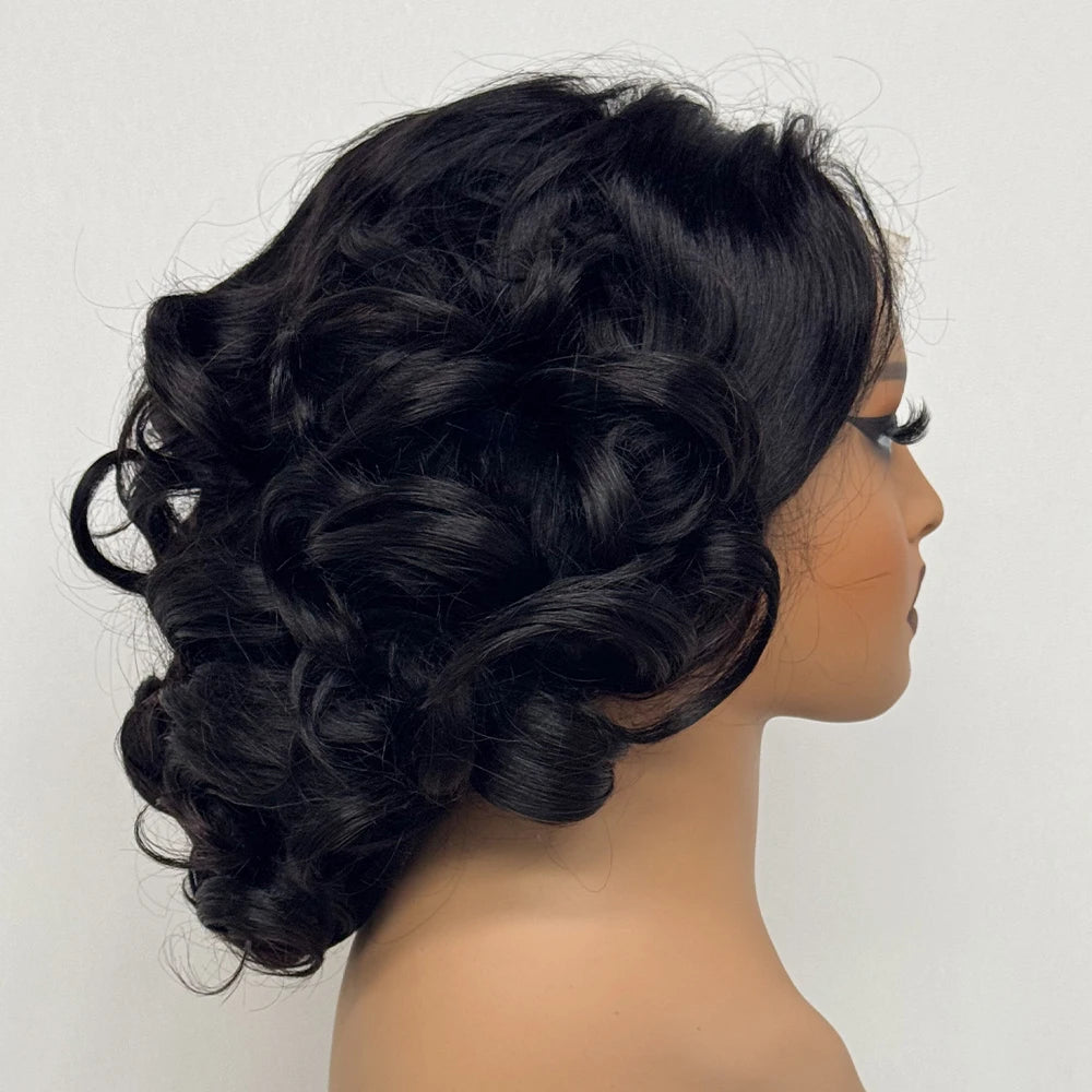 250% Density 5x5 Lace Closure Short Loose Bouncy Wig – 100% Virgin Vietnamese Human Hair (4–16 inch)