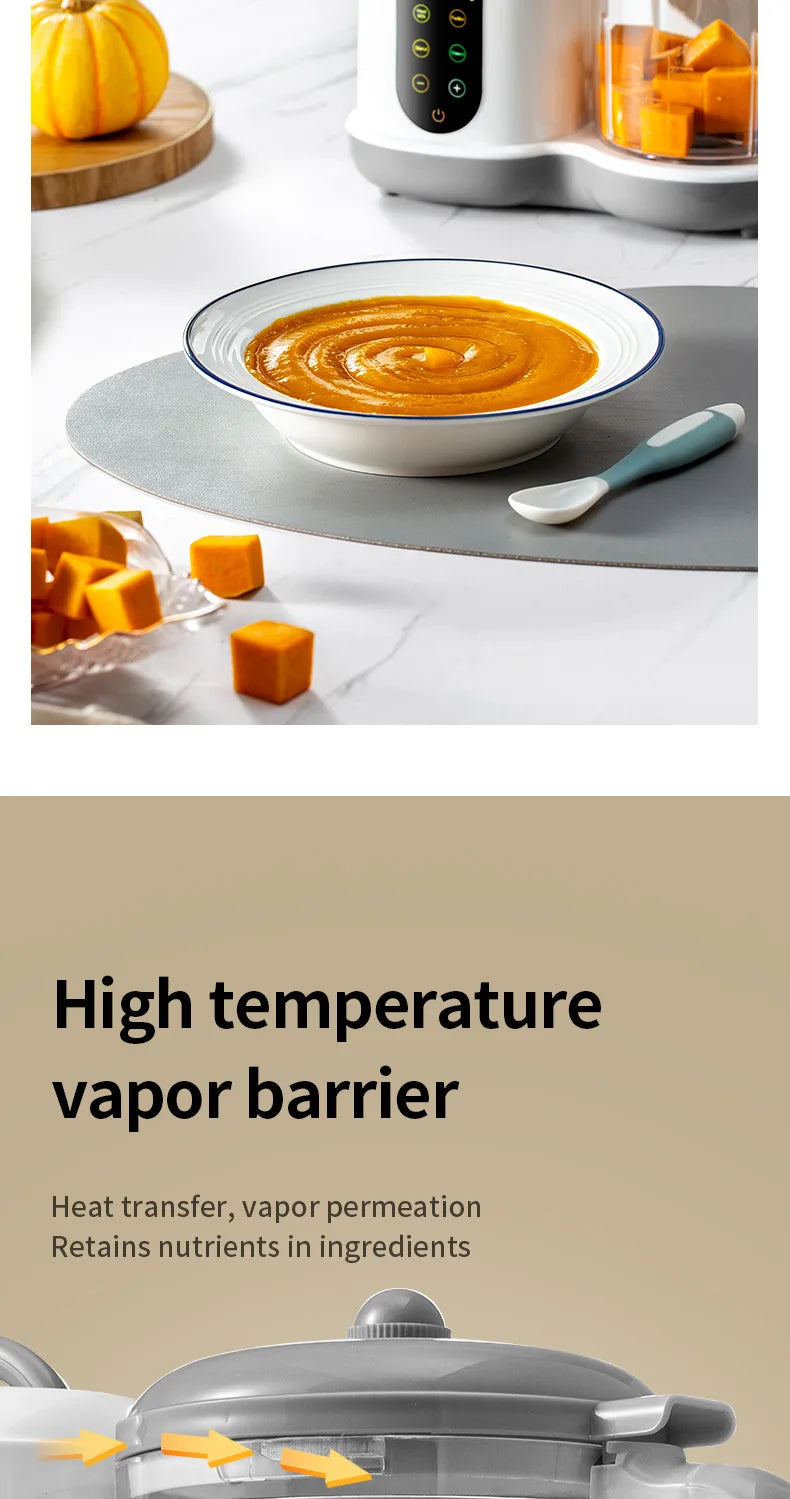 Automatic Baby Food Maker – 6-in-1 Steamer, Blender, Puree & Milk Warmer with Temperature Display