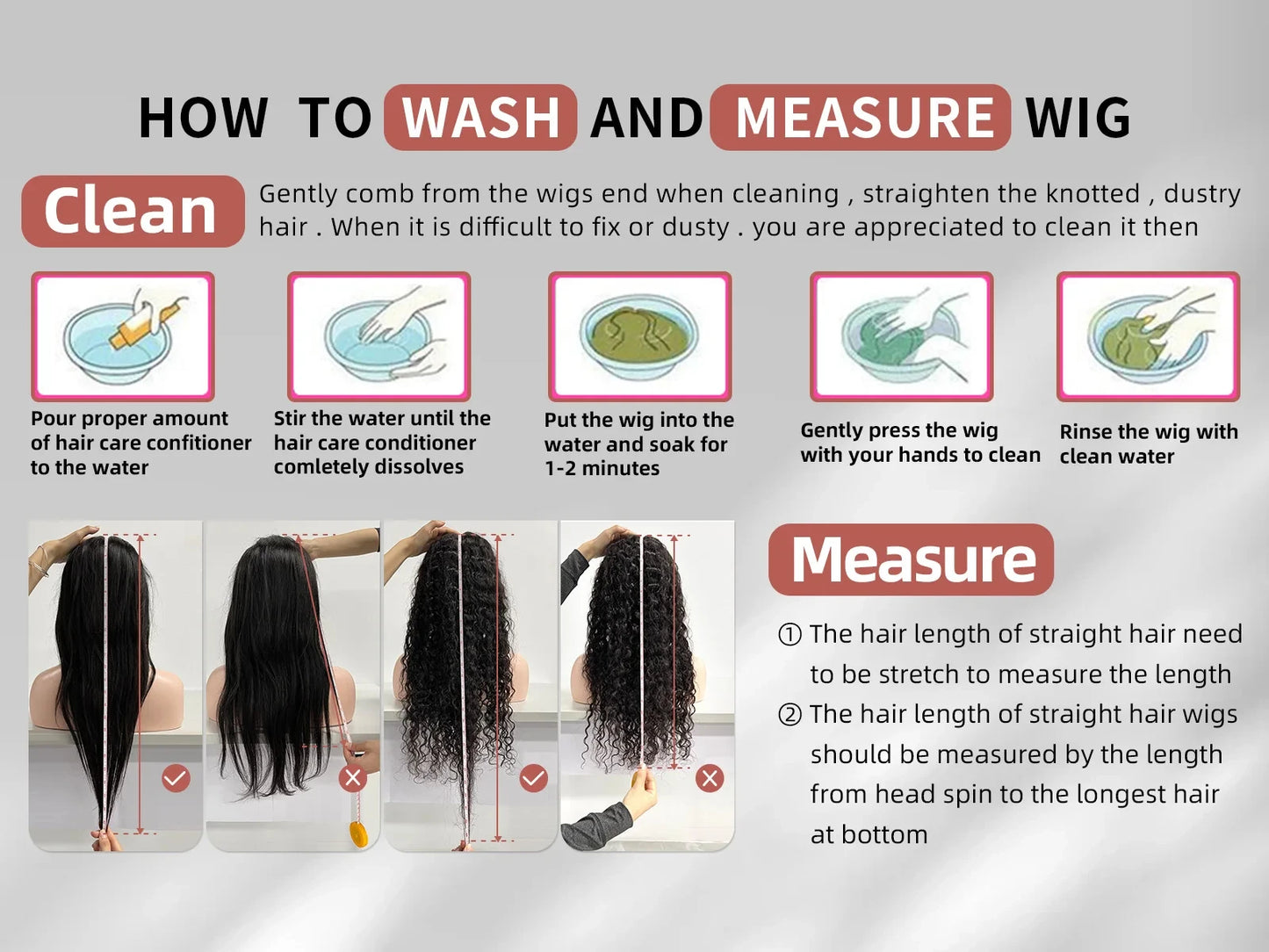 40 Inch Straight Brazilian Virgin Human Hair Wig (13x6/13x4 HD Transparent Lace Front, 200% Density)