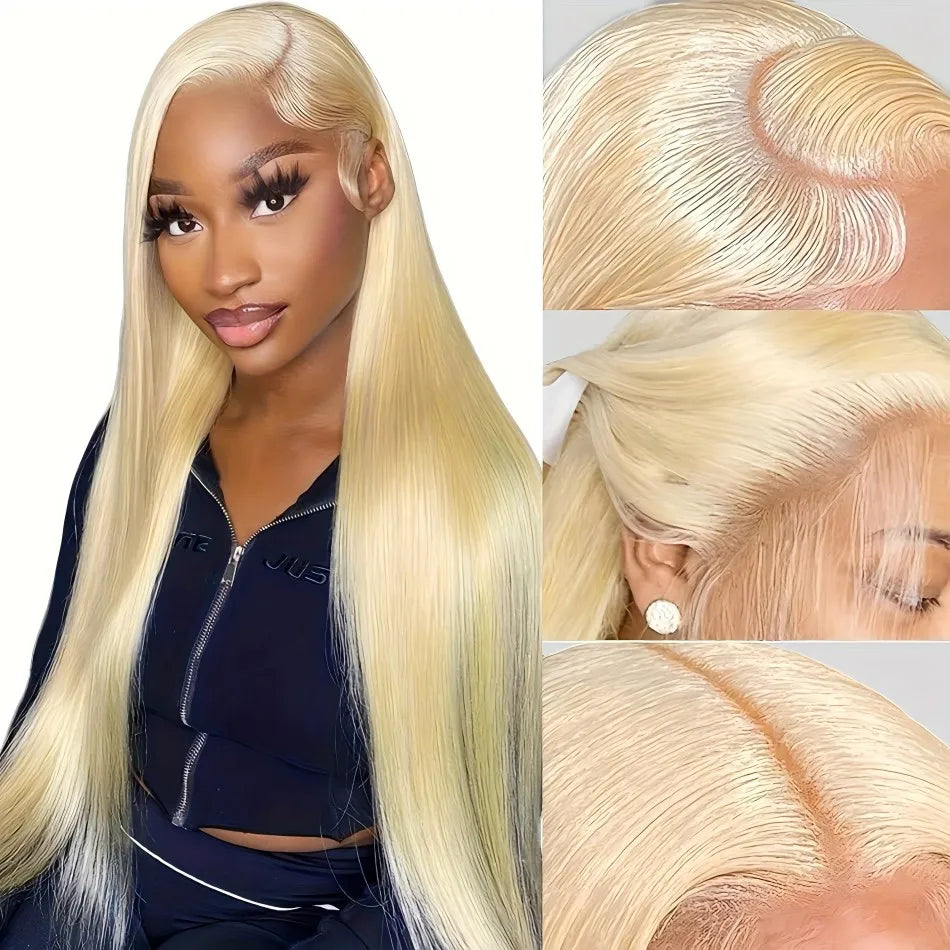 613 Blonde Straight 13x6 HD Lace Front Wig (250 Density) – Brazilian Remy Human Hair