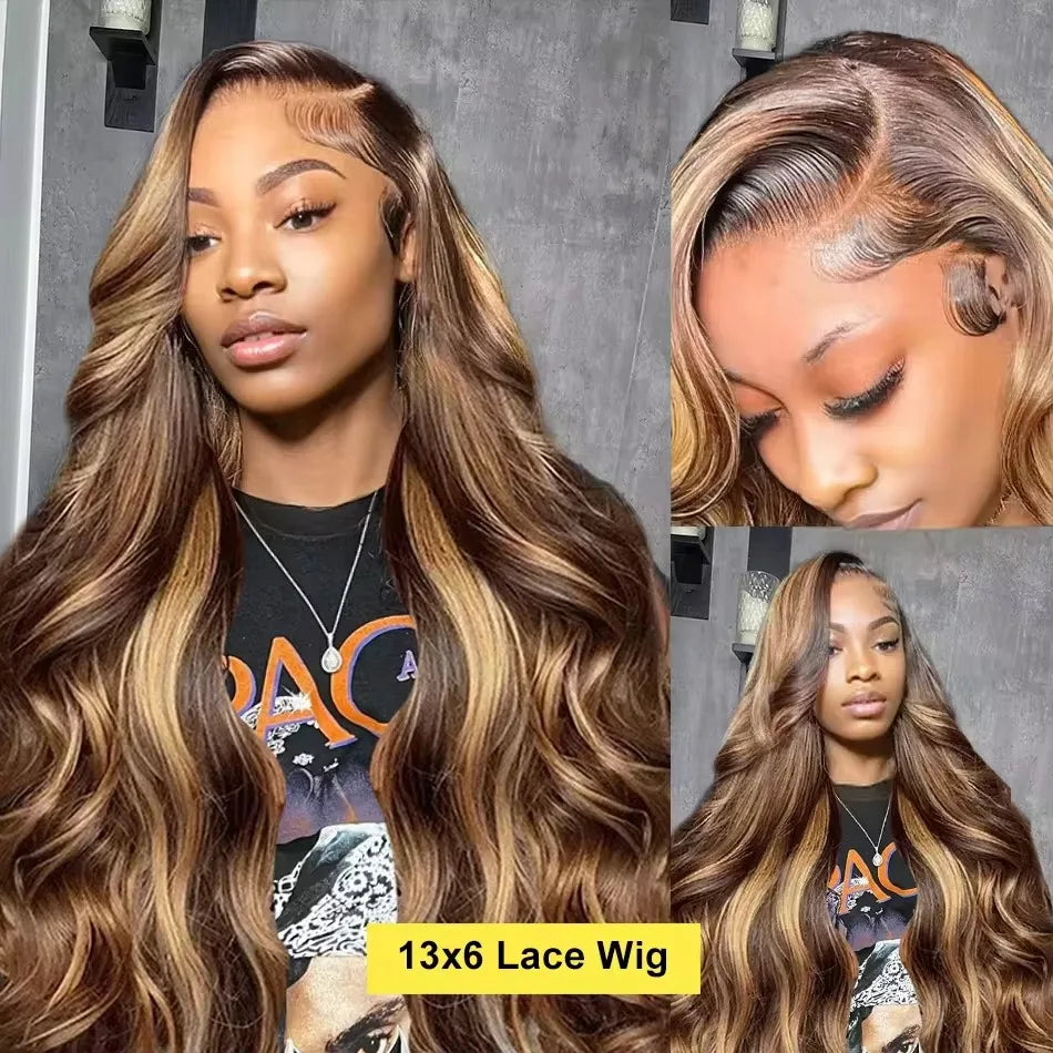 Honey Blonde Highlight HD Lace Wig | Body Wave Human Hair 13x4 / 13x6 / 4x4 / 5x5
