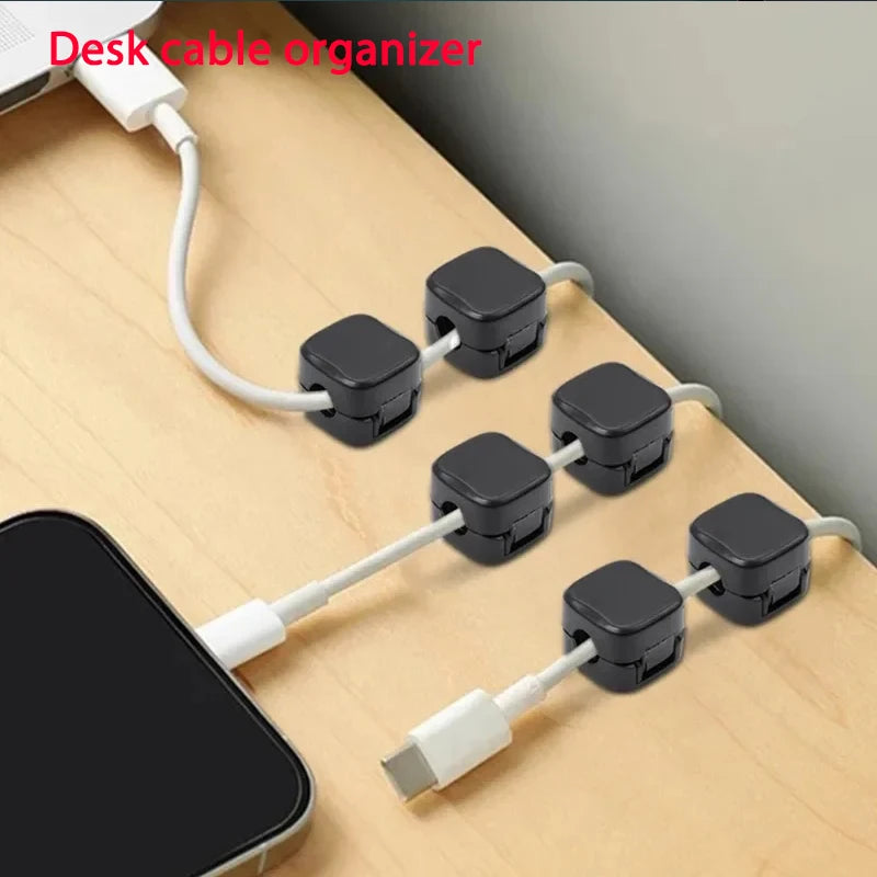 Magnetic Cable Organizer – Adhesive Wire Clip Holder for Home & Office Desk Management