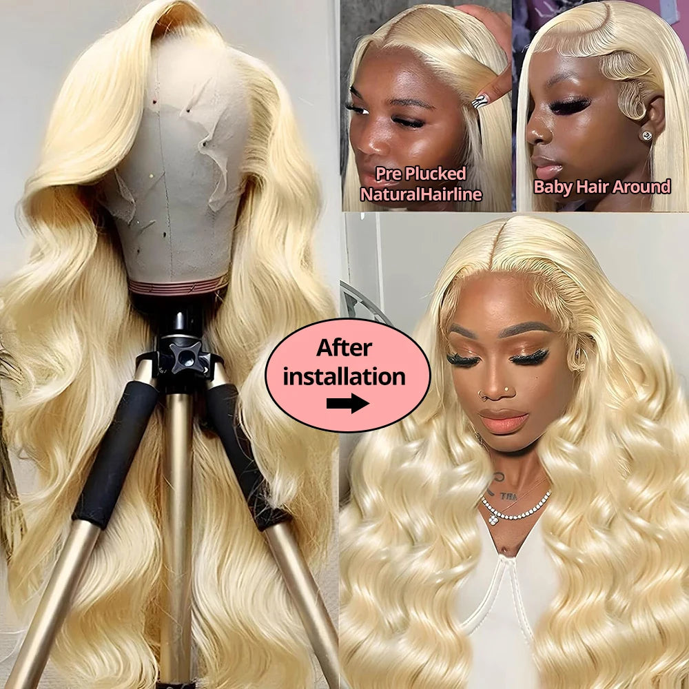 40” Rose Red Body Wave HD Lace Front Wig – 13x6 Transparent Brazilian Human Hair
