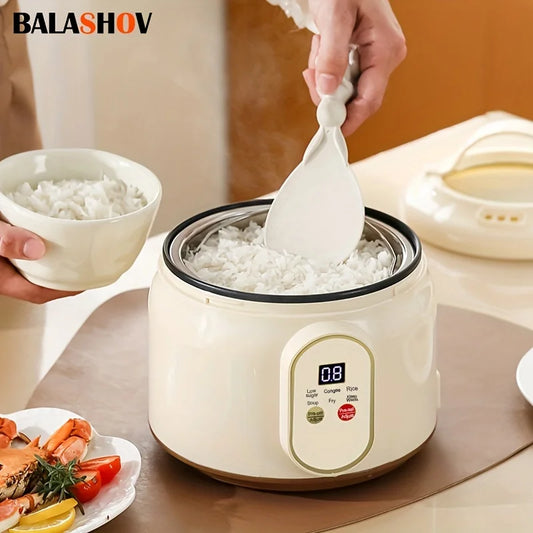 1.8L Portable Electric Rice Cooker – Nonstick Multi-Cooker, Low-Sugar Mode