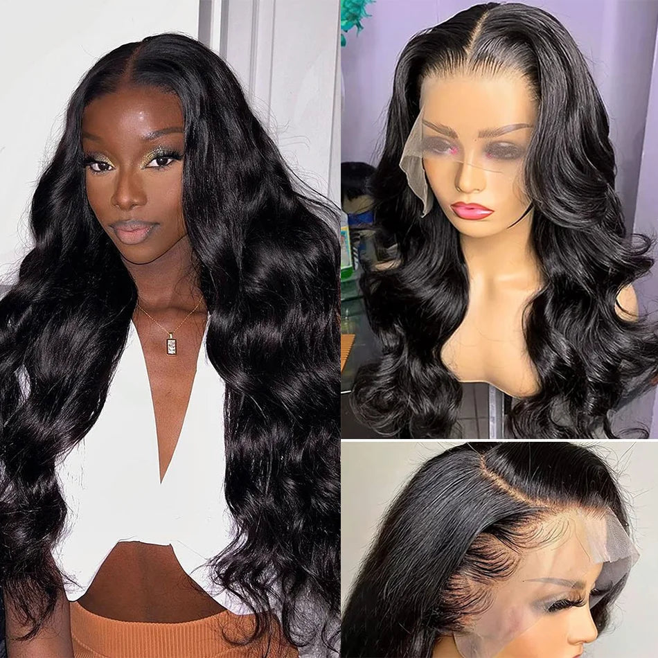 40 Inch Body Wave Human Hair Wig – 13x6 HD Lace Frontal, 220 Density, Pre-Plucked Brazilian Remy Hair