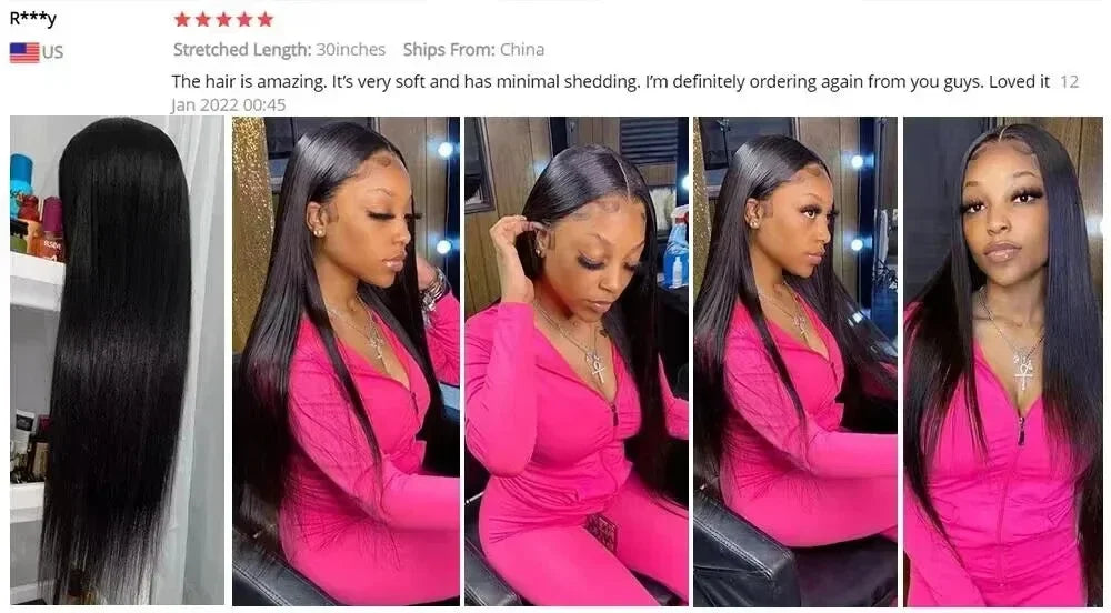 200% Density 13x4 / 13x6 HD Transparent Lace Brazilian Straight Human Hair Wig