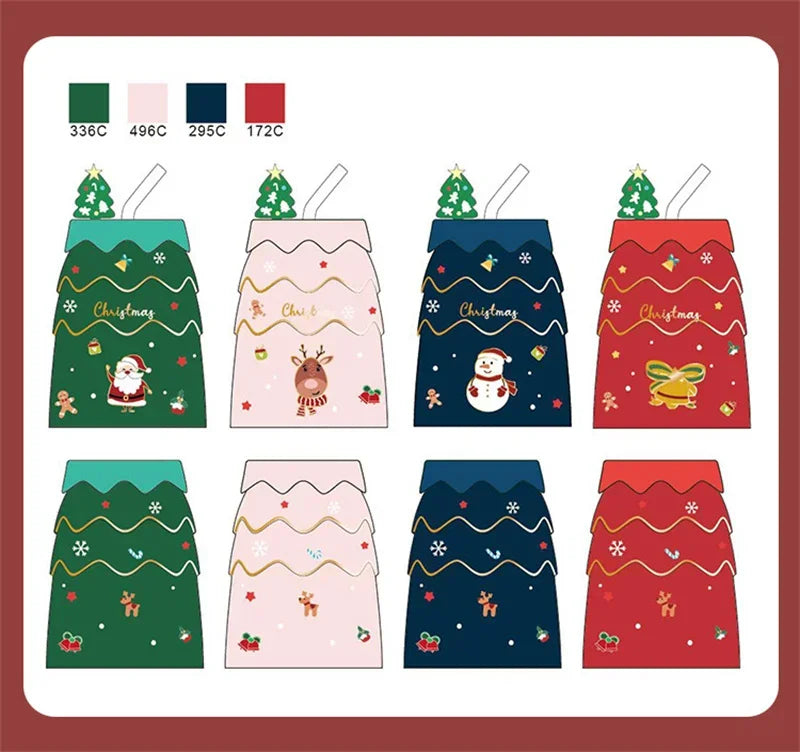 🎅 Christmas Ceramic Mug with Lid & Straw – Santa, Snowman & Tree Design Gift Cup