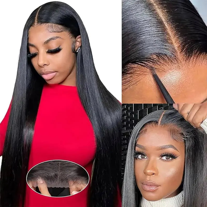 34 Inch Silky Straight Glueless Brazilian Remy Human Hair Wig (Transparent 13x4/13x6 Lace Front)