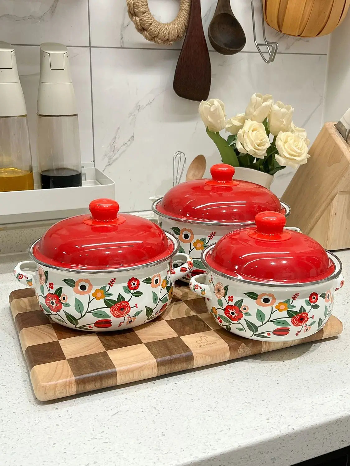 Enamel Stew Pot – Thickened Non-Stick Stock Pot for Soup & Noodles