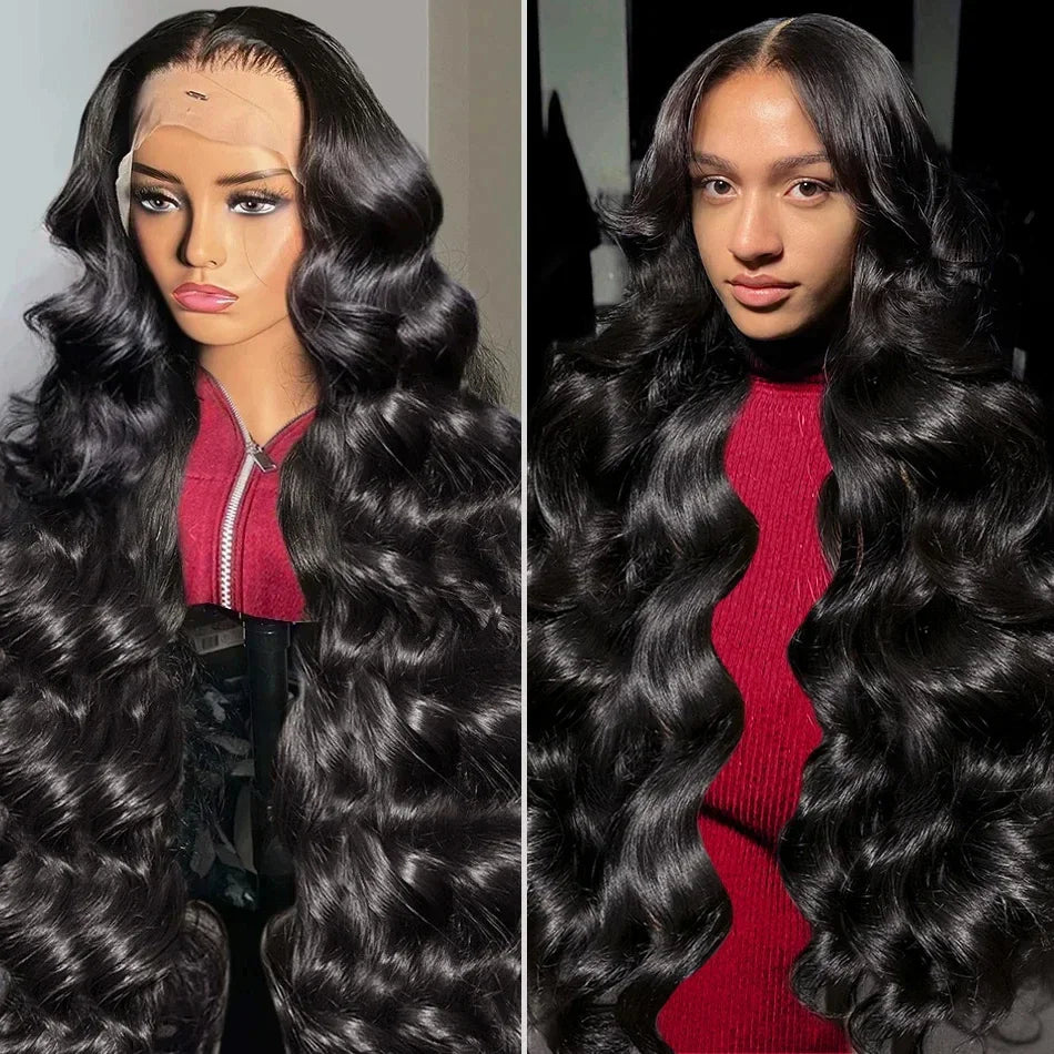 Bling Hair Body Wave 13x6 Lace Front Human Hair Wig (13x4 Option, Transparent Lace, 30–32 Inch, 180% Density)