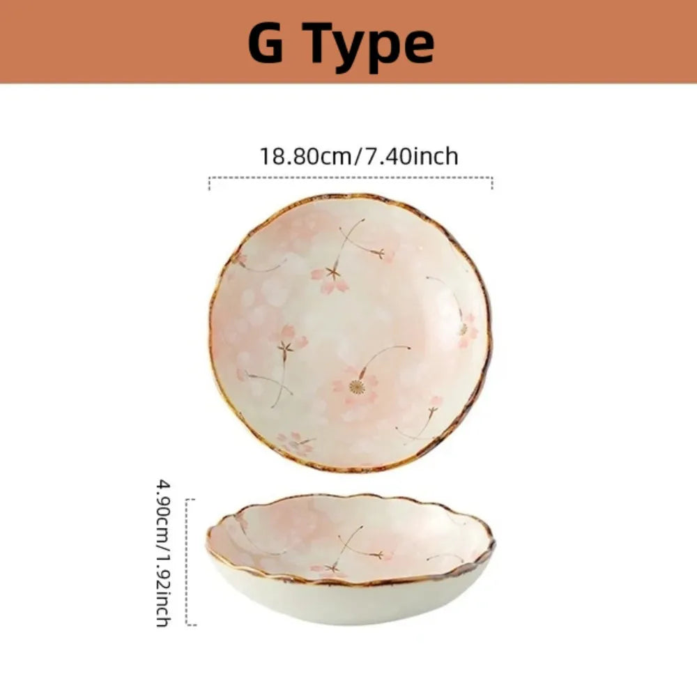 Japanese Ceramic Noodle Bowl with Handle – Microwave Safe Salad & Pasta Bowl