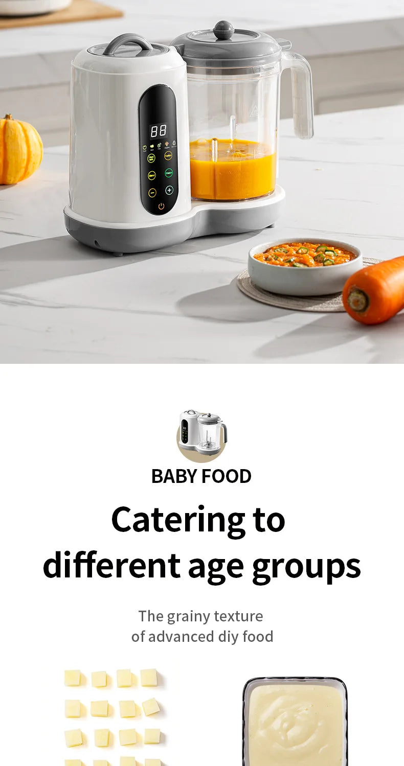 Automatic Baby Food Maker – 6-in-1 Steamer, Blender, Puree & Milk Warmer with Temperature Display