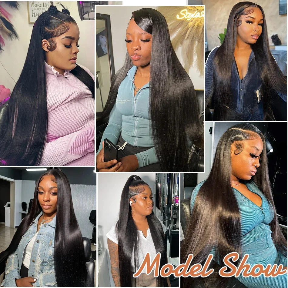 Bone Straight 13x6 HD Transparent Lace Front Wig (Wear & Go Glueless, 200% Density) – 30/34/40 Inch