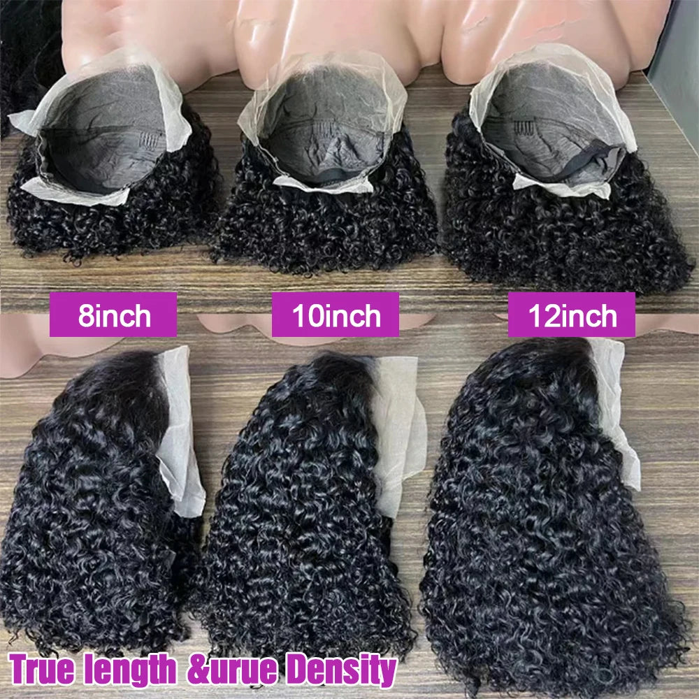 Glueless Deep Wave Bob Human Hair Wig 13x6 Lace Frontal (250% Density)