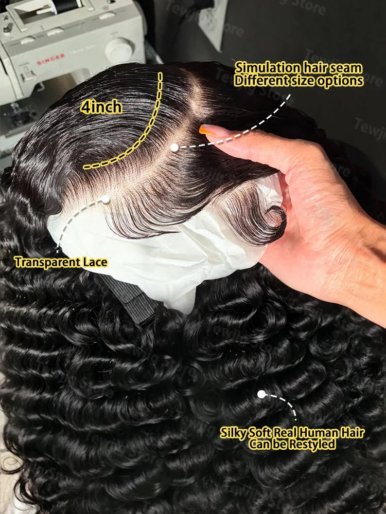 Loose Wave 13×4 HD Lace Front Human Hair Wig – 30–40 Inch Brazilian Loose Deep Wave Wig