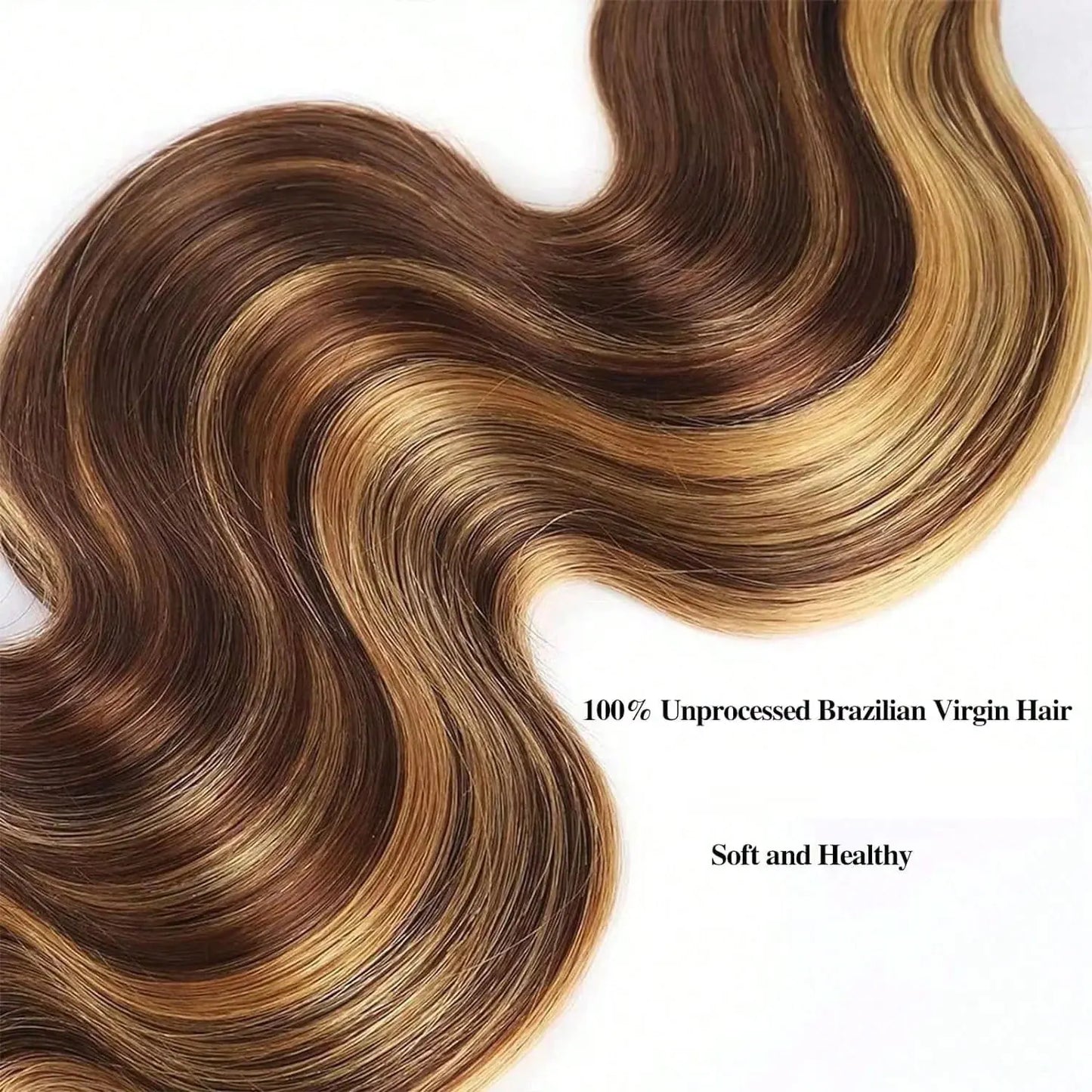 Highlight Ombre Body Wave Hair Bundles | 100% Brazilian Remy Human Hair | #613 & 4/27 | 16-34 Inch