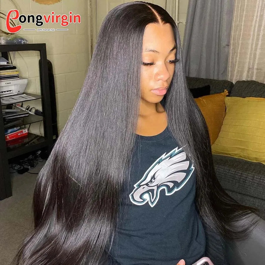 5x5 Glueless Wig Human Hair Ready To Wear Pre-Cut Lace Wear And Go Glueless Wigs Straight Lace Front Human Hair Wig For Women