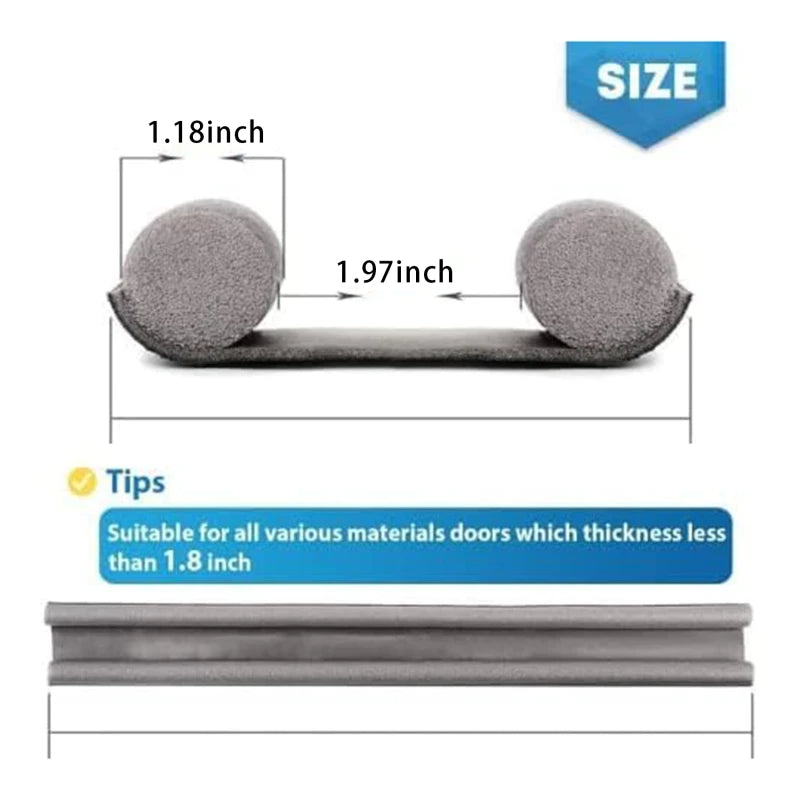 Adjustable Door Bottom Seal Strip | PU Leather Weather Blocker & Draft Stopper – Anti-Cold Gap Protector
