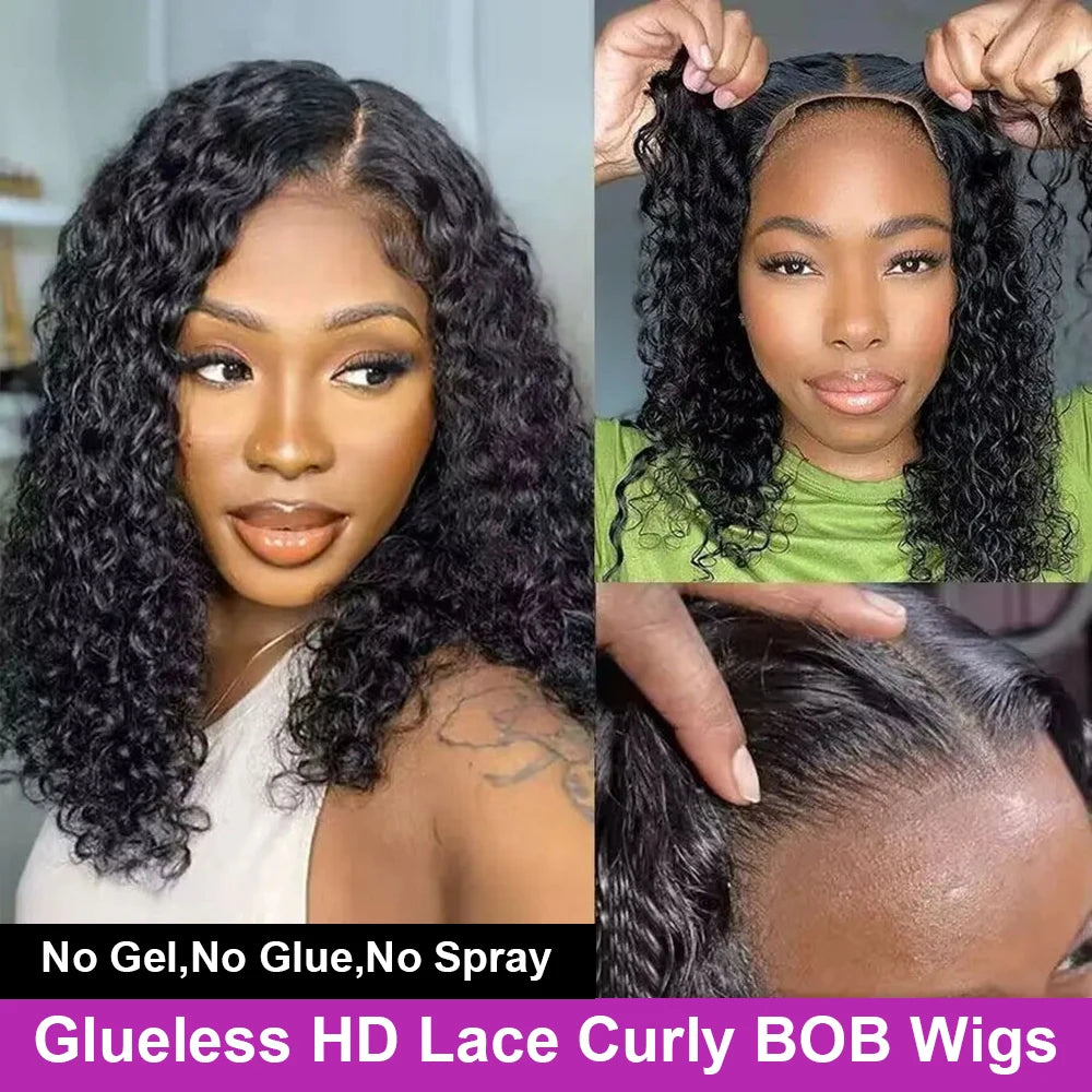 Brazilian Glueless Curly Bob Wig (Deep Water Wave) | HD Lace Front 13x4 / 13x6 | 100% Remy Human Hair