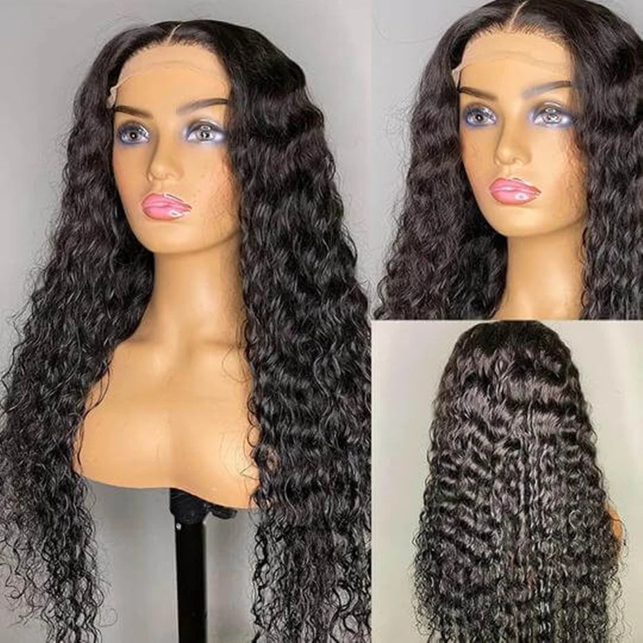 200% Density Deep Wave 13x6 HD Transparent Lace Frontal Human Hair Wig (30–32 Inch)