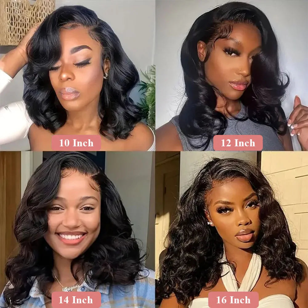 Body Wave Short Bob HD Glueless Lace Front Human Hair Wig – 4x4 / 5x5 / 13x4 Options