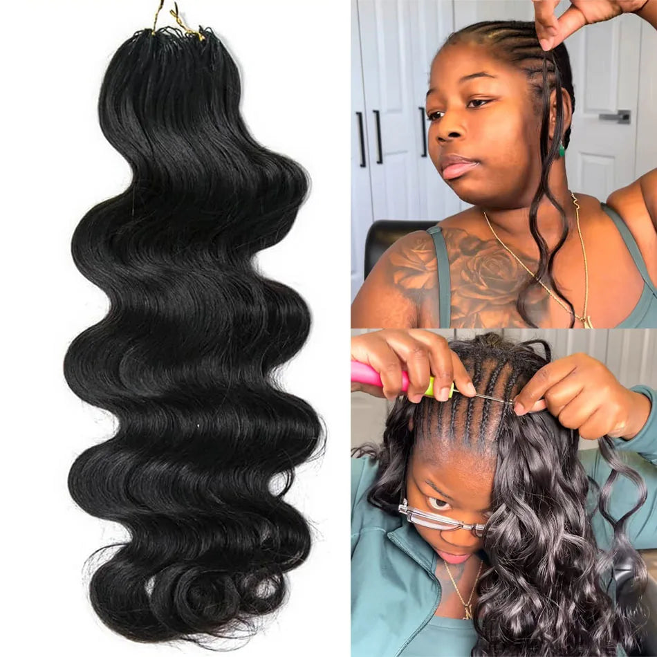 Body Wave Crochet Hair Extensions – Virgin Human Hair Pre-Separated Miracle Knot Braids