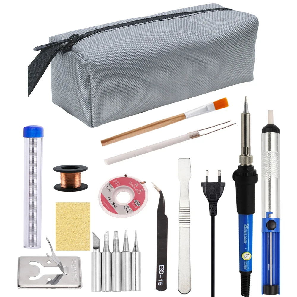 80W Electric Soldering Iron Kit – Adjustable Temperature Digital Welding Tool with Display & Multiple Tips