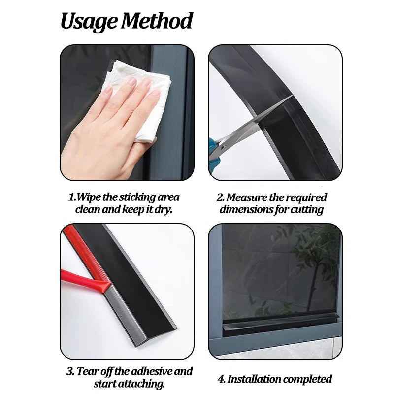 135° Window Rain Guard – Waterproof Windproof Sealing Strip for Sliding Windows & Balcony (1m)