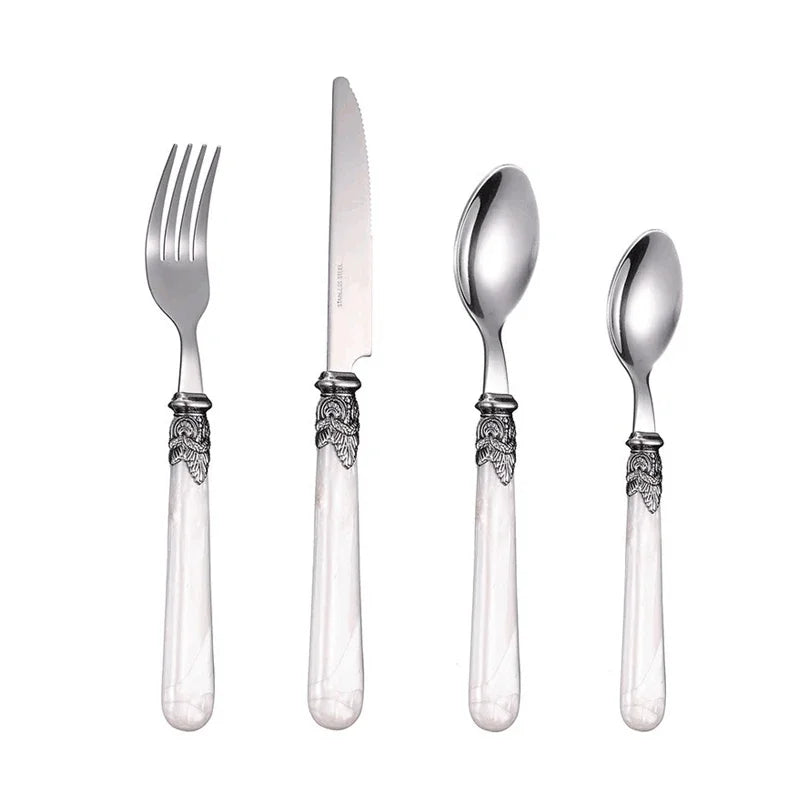 2025 Stainless Steel Flatware Set – Modern Spoon, Fork & Knife Dinnerware for Wedding & Home