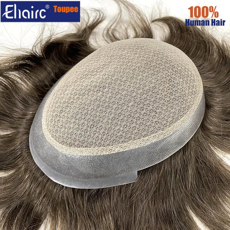 Men's Human Hair Toupee – Australia Double Layer Lace & PU Base Hair System