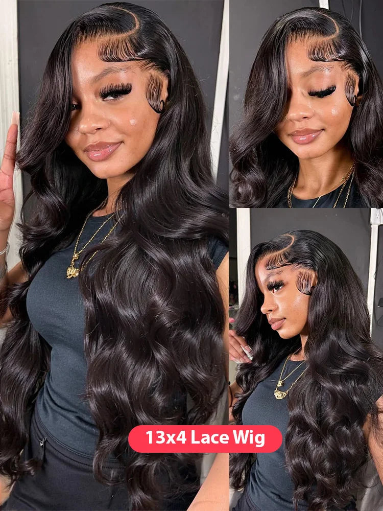 Le mythe Brazilian Remy Body Wave 13x6 HD Lace Front Wig (30–40 Inch, Transparent Swiss Lace, Pre-Plucked)
