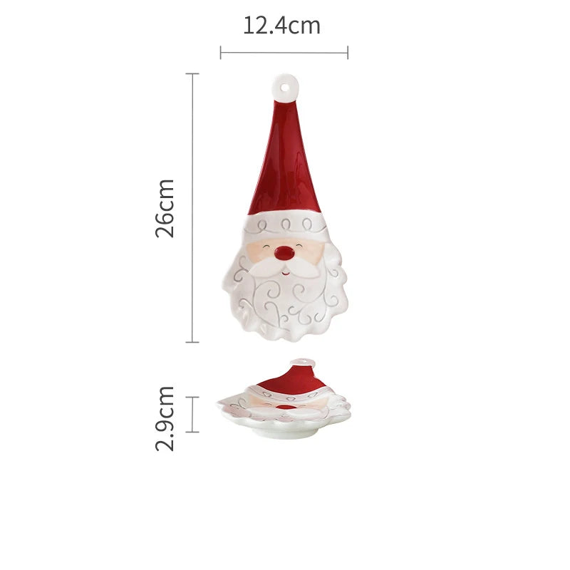 Christmas Ceramic Dinnerware Set – Santa, Snowman, and Tree Plates, Mugs & Bowls for Festive Holiday Table Decor