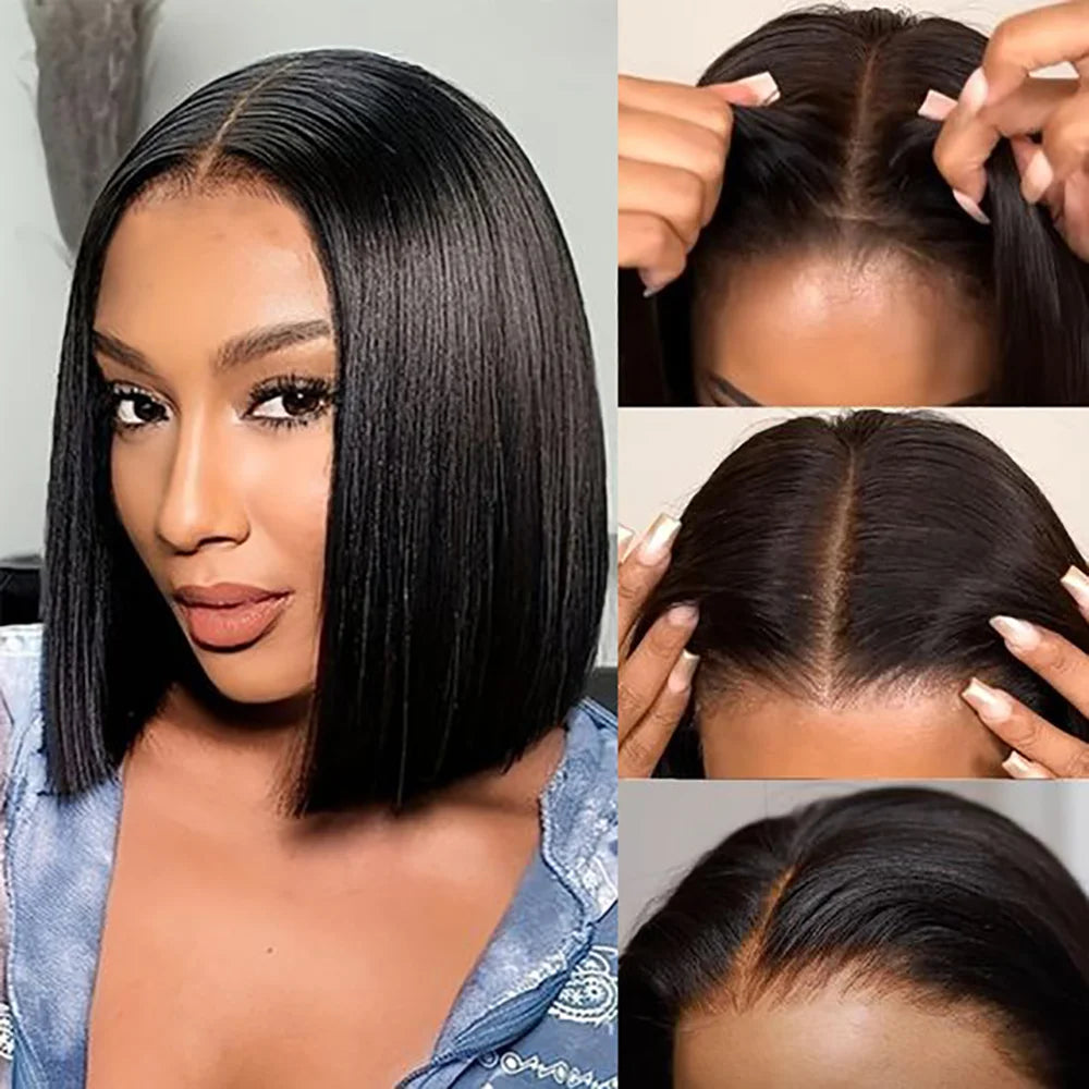Glueless HD Bob Lace Front Wig (13x4) | 100% Remy Brazilian Human Hair | Pre-Plucked Transparent Lace