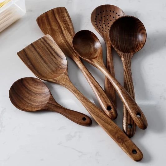 Thailand Teak Wooden Cooking Utensil Set – Spoon, Ladle & Turner