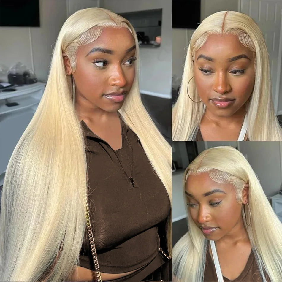 613 Blonde 13x6 HD Lace Front Wig – 100% Human Hair, 250% Density, 30 Inch Straight Wig