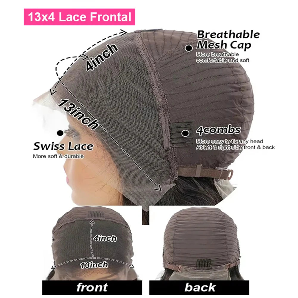P4/27 Ombre Highlight Body Wave Bob Wig (13x4 Transparent Lace, Pre-Plucked) – 100% Human Hair