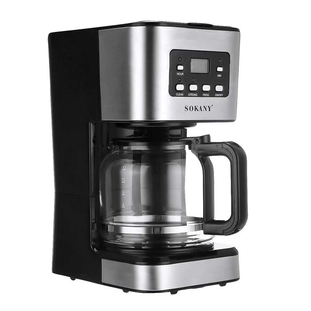 SK 950W Electric Drip Coffee Maker — Semi-Automatic Stainless Steel Machine for Home & Office