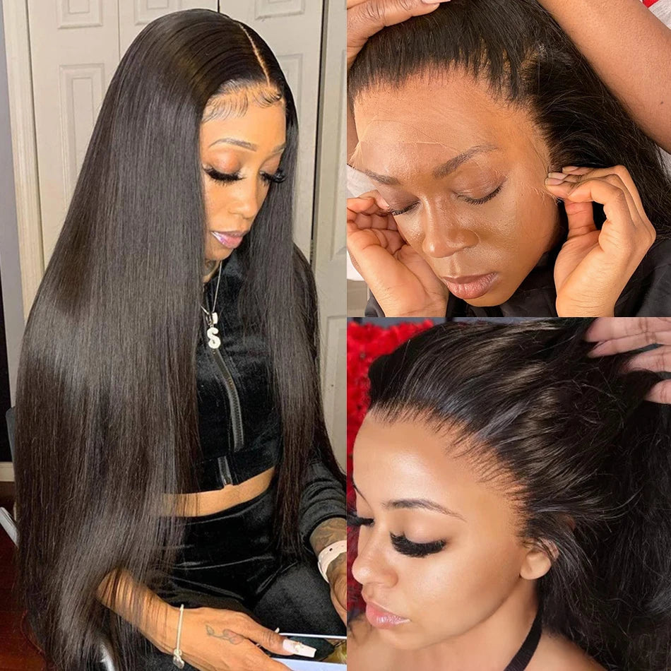 Bone Straight HD Lace Frontal Human Hair Wig 13x6 / 13x4 (30–40 Inch)