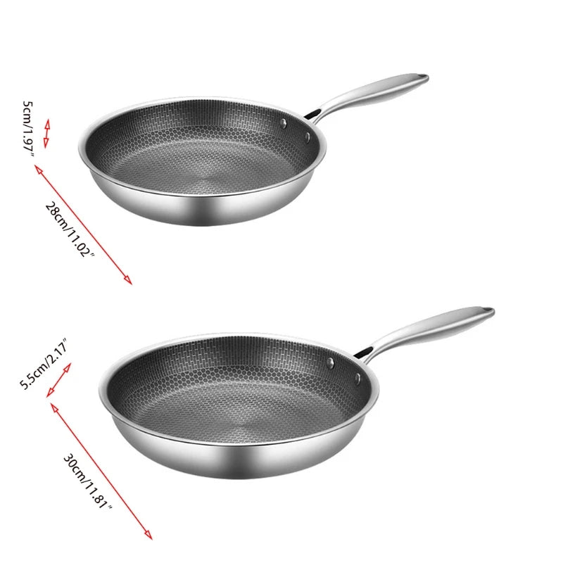 Stainless Steel Non-Stick Frying Pan – Honeycomb Cookware for Steak & Everyday Cooking