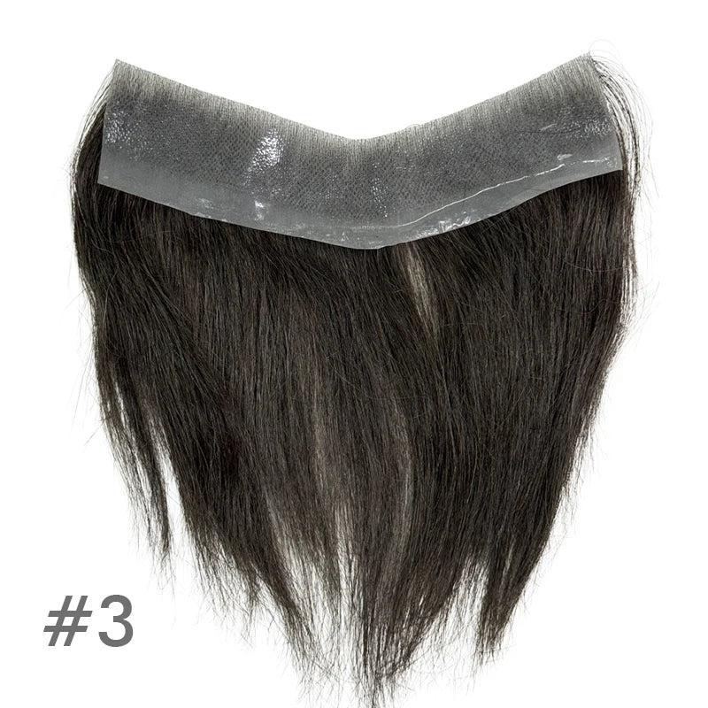 Men's V-Style Hairline Toupee | Human Hair PU Base Hair System
