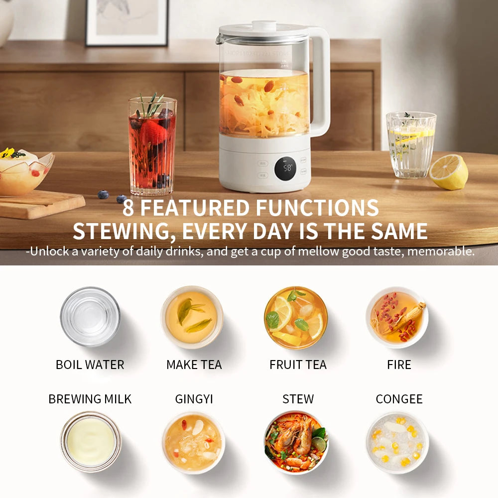 Xiaomi Mijia Smart Health Kettle S1 – 1.5L High Borosilicate Glass, 316L Stainless Steel, 1000W Power