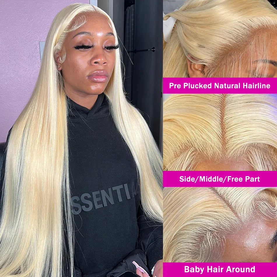 613 Straight HD Lace Front Wig – 13x4 & 13x6 Transparent Lace, 100% Brazilian Remy Human Hair (26"+)