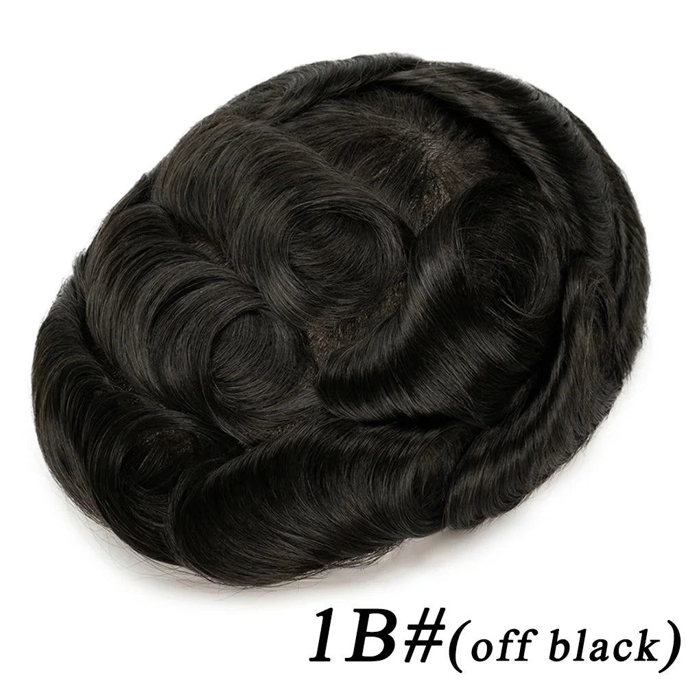 Men's Human Hair Toupee – Hollywood Skin & Lace Base, 6x8 / 7x9 / 8x10