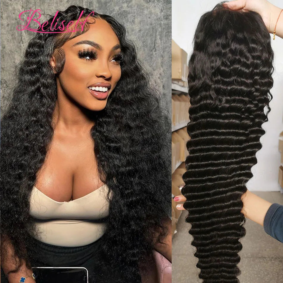 13×6 Loose Deep Wave Wig HD Lace Frontal Wigs Pre Plucked Glueless 13X6 HD Lace Human Hair Wigs Deep Wave 5x5 Closure Wig