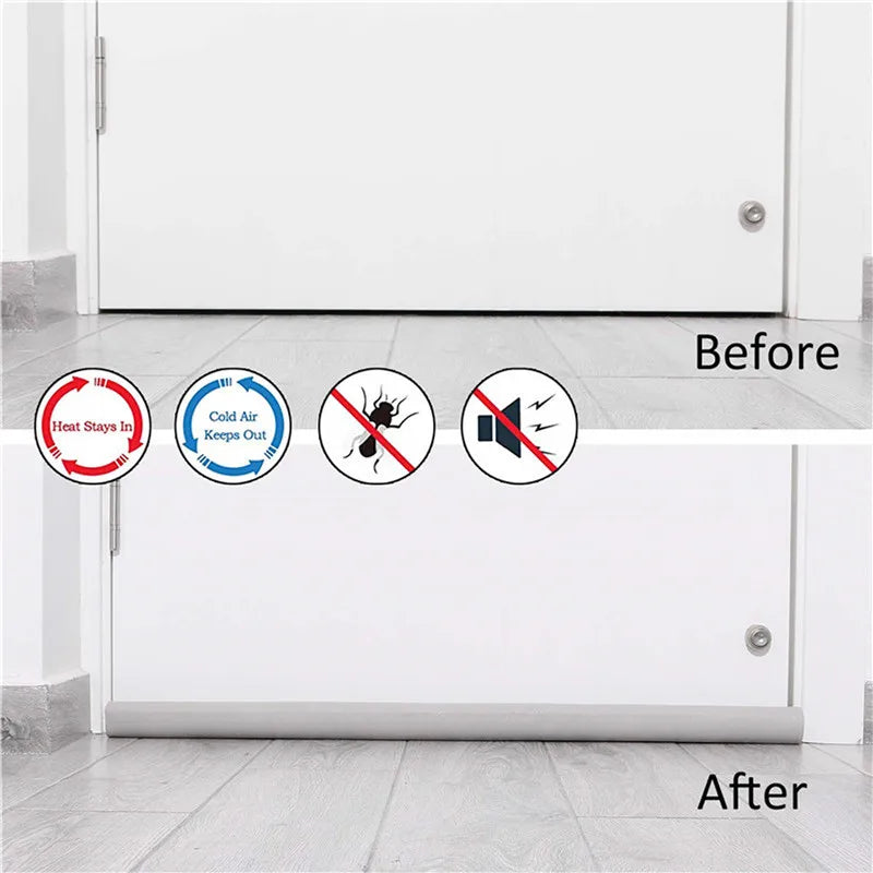 Adjustable Door Bottom Seal Strip | PU Leather Weather Blocker & Draft Stopper – Anti-Cold Gap Protector