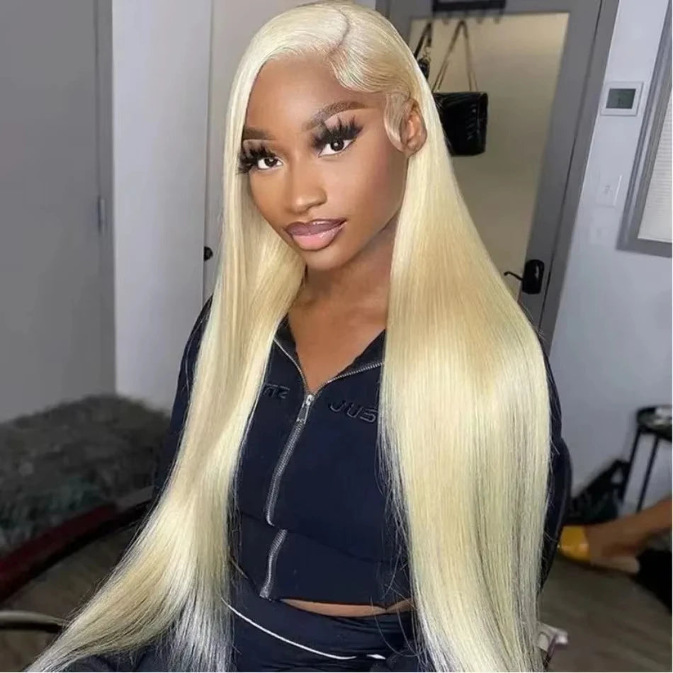 613 Blonde Straight 13x6 HD Lace Front Human Hair Wig (30 Inch, Transparent Lace)