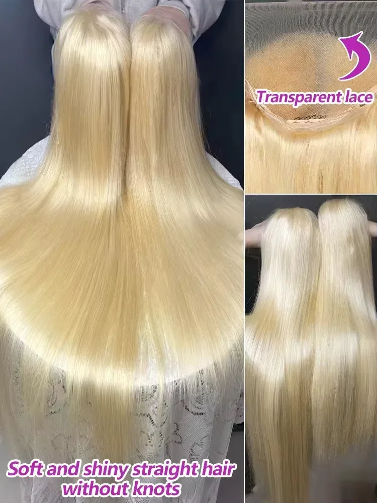 40–50 Inch 613 Blonde HD Lace Front Wig | Brazilian Bone Straight Human Hair Wig