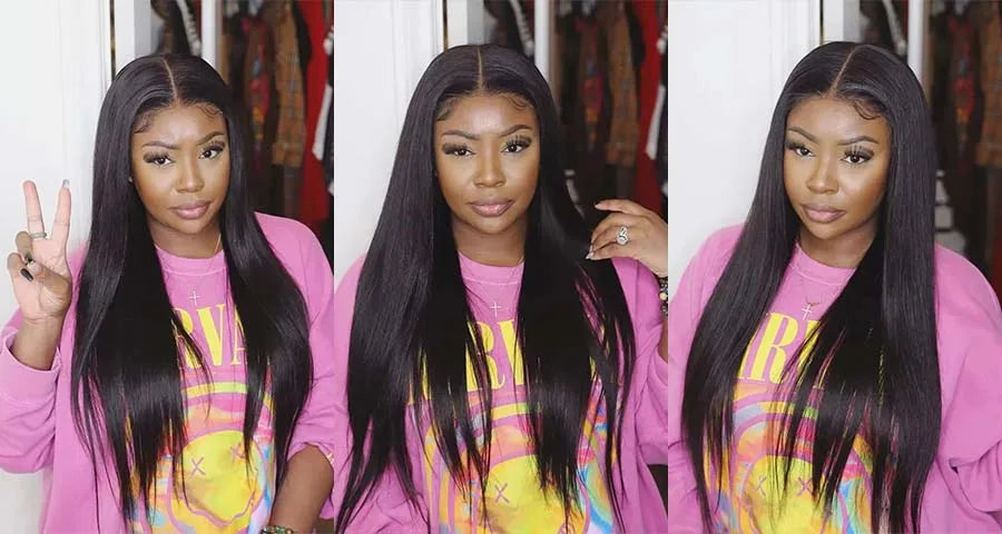 5x5 Glueless Wig Human Hair Ready To Wear Pre-Cut Lace Wear And Go Glueless Wigs Straight Lace Front Human Hair Wig For Women