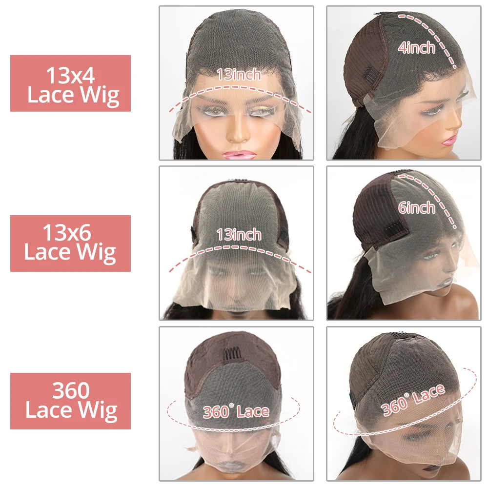 300% Density Deep Wave HD Lace Front Wig 13x6 Full 40–46 Inch Human Hair Wig for Women