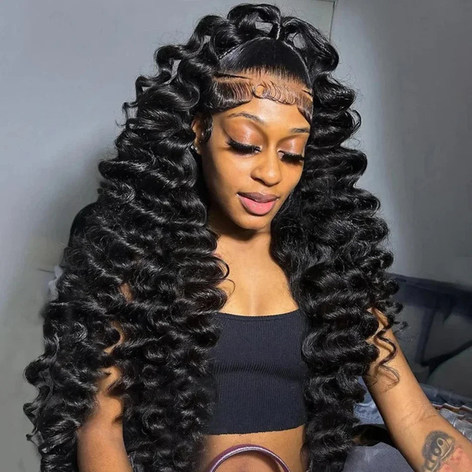 HD 13x6 Lace Front Loose Deep Wave Human Hair Wig – Glueless, 200% Density, 40"